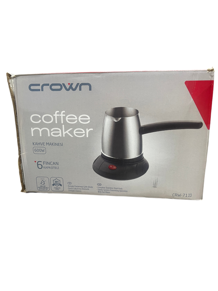 Crown Elektrikli Çelik Kahve Makinesi Cezve Crw-7103