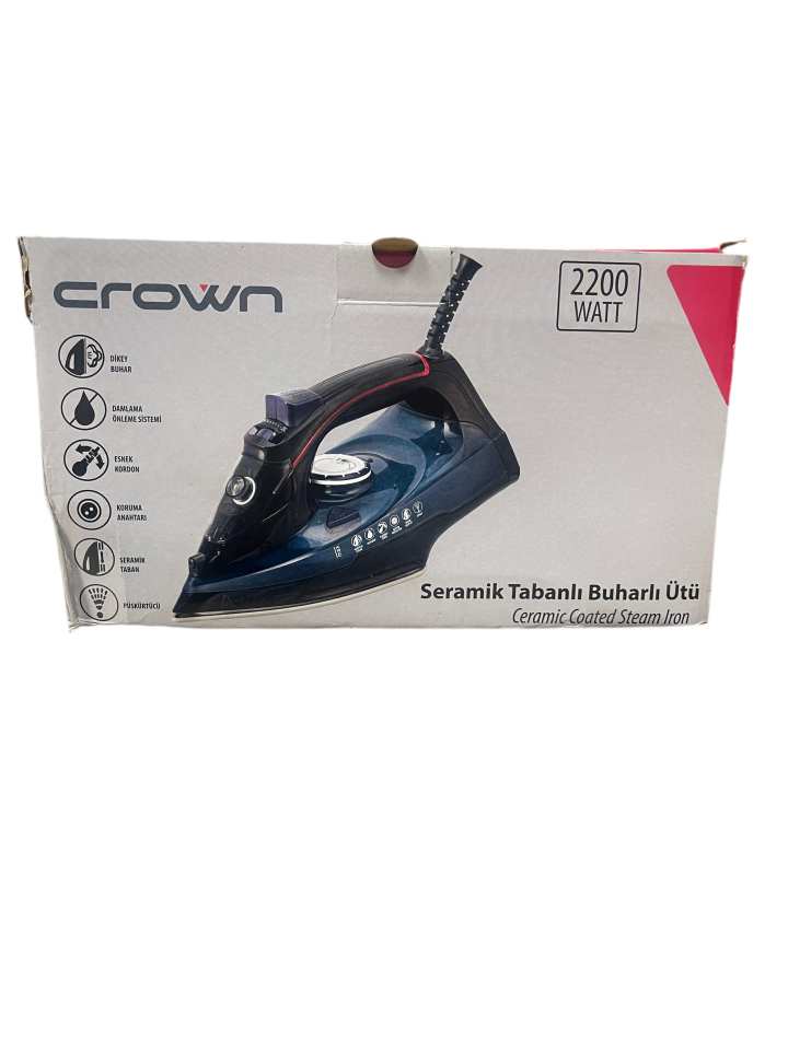 CROWN SERAMİK TABANLI BUHARLI ÜTÜ 2200W
