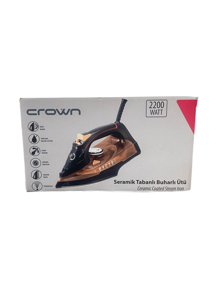 CROWN SERAMİK TABANLI BUHARLI ÜTÜ 2200W