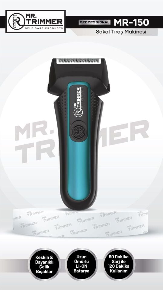 MR.TRIMMER MR-150 PRECISION (2İN1) (GÜNLÜK SIFIR SAKAL & ÇİZİM BAŞLIK) SAKAL TRAŞ MAKİNESİ (USB ŞARJLI) (YEDEK BAŞLIK) (60)