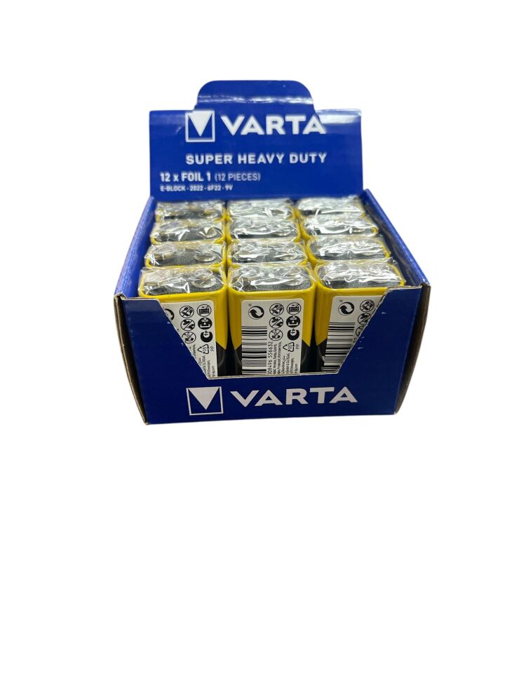 Varta Süperlife Çinko 9 Volt Pil 12'li