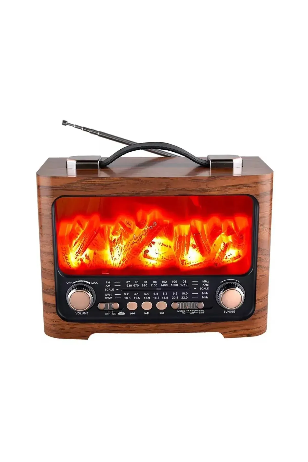 Everton Rt-733 ŞÖMİNELİ Bluetooth Fm-usb-tf-aux Şarjlı Nostaljik Radyo