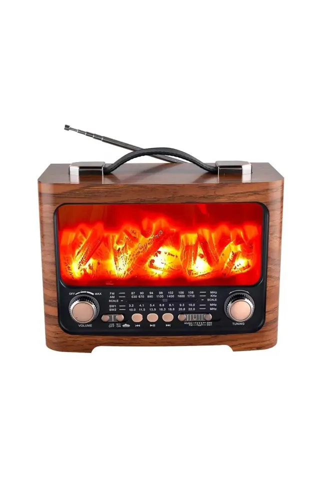 Everton Rt-733 ŞÖMİNELİ Bluetooth Fm-usb-tf-aux Şarjlı Nostaljik Radyo