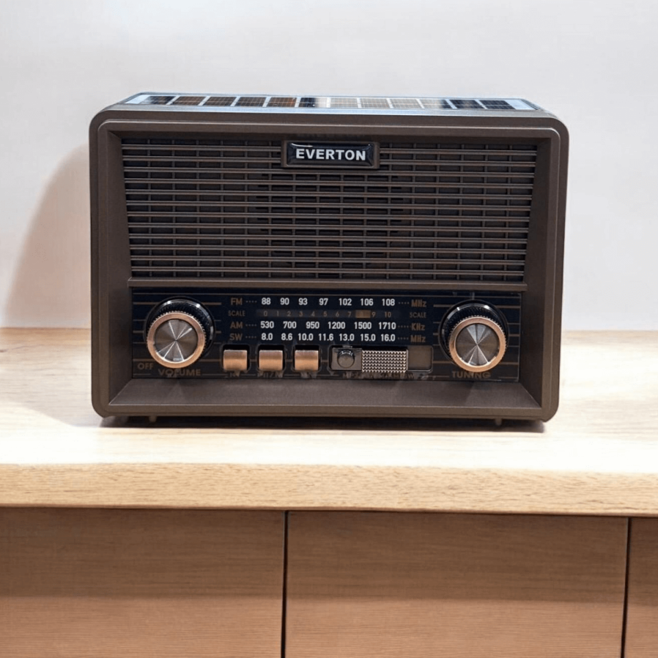 Everton Rt-569 Bluetooth Fm-usb-tf-aux Güneş Enerjili Şarjlı Nostaljik Radyo