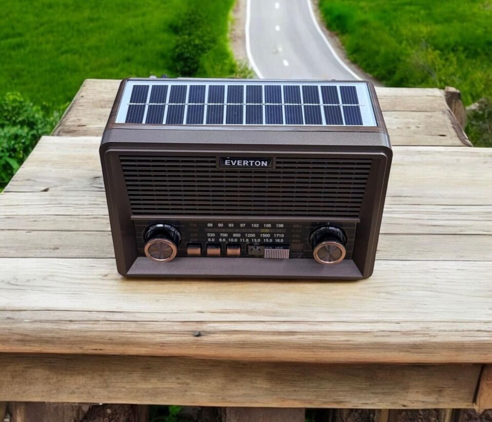 Everton Rt-569 Bluetooth Fm-usb-tf-aux Güneş Enerjili Şarjlı Nostaljik Radyo