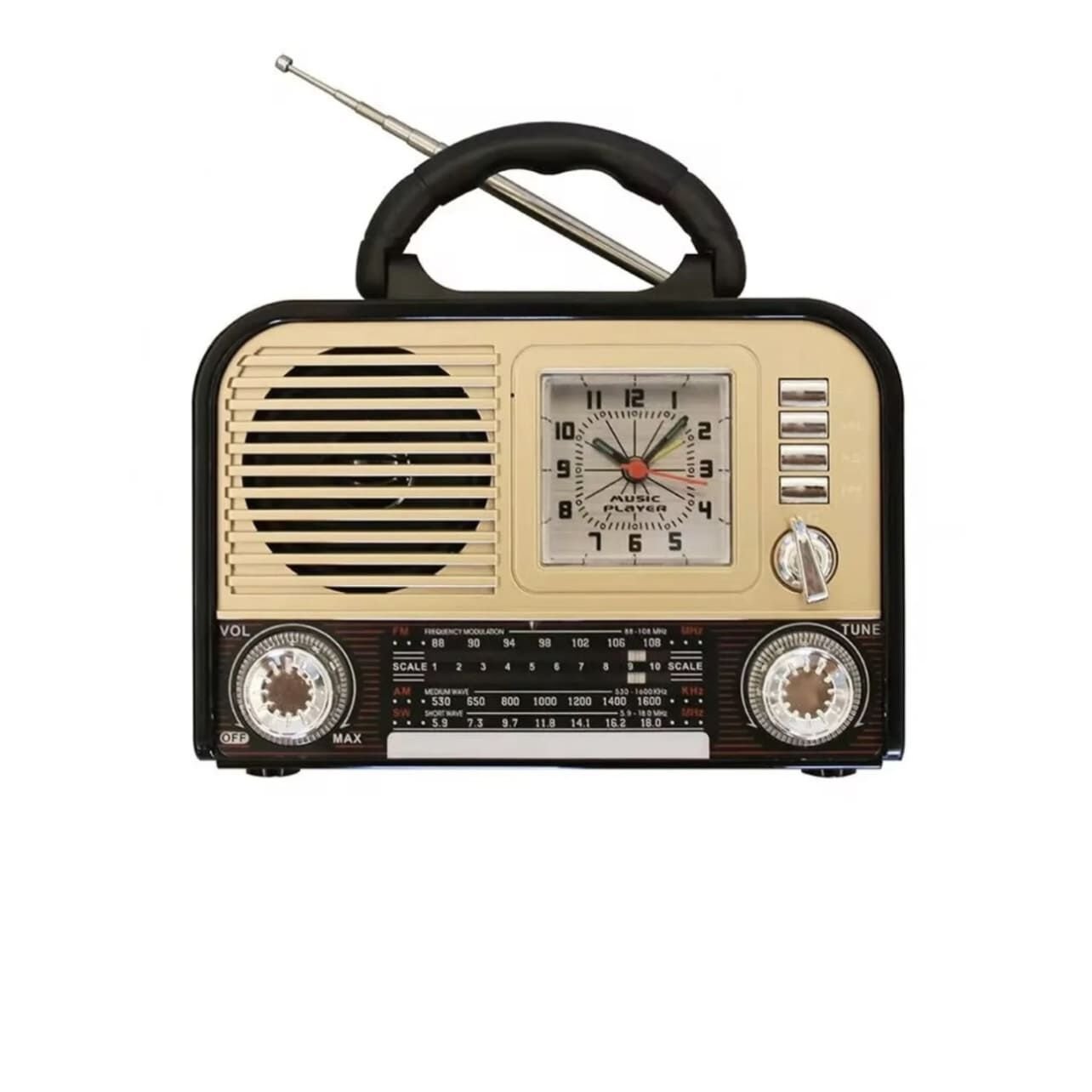 Everton rt-670 Alarım Saatli Bluethoot Nostajık Radyo Usb Müzik çalar