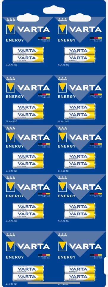 Varta Kartela ince alkaline pil AAA 20li