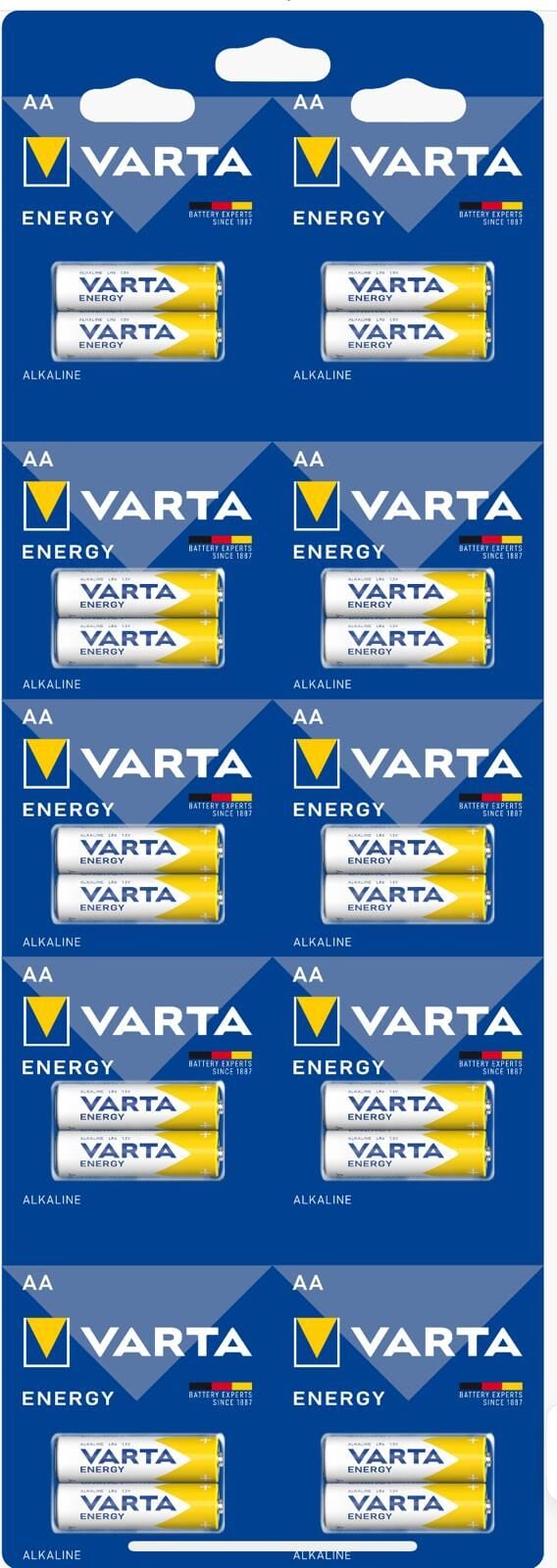 Varta Kartela kalem alkaline pil AA 20li